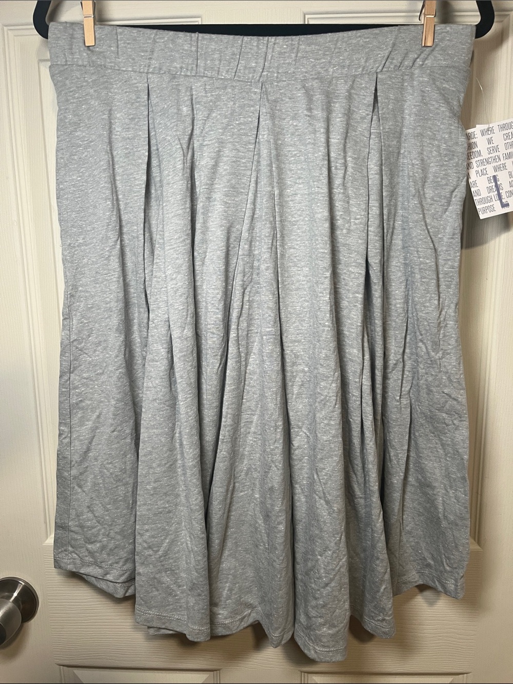 LuLaRoe Light Gray Pleated A-Line Skirt